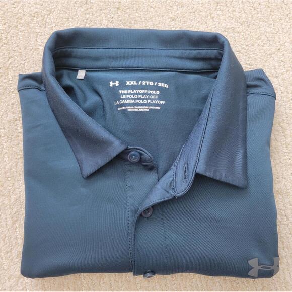 Under Armour Playoff Blue And Teal Polo Shirt XXL (AT-02) - Picture 7 of 7